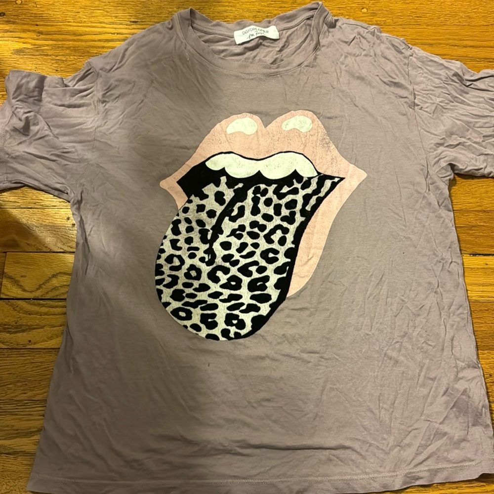 Daydreamer Free People Rolling Stones Leopard T-Shirt